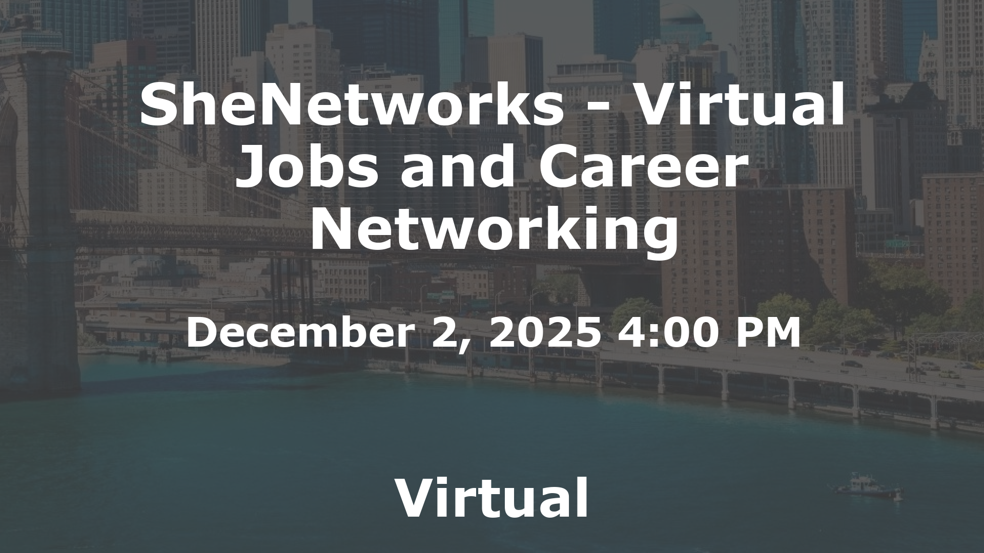 SheNetworks - Virtual Jobs and Career Networking event image